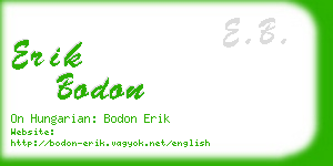 erik bodon business card